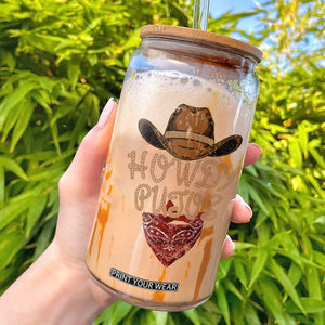 Howdy Putos Glass Can Funny Western Country Rodeo Southern Retro Cowboy TS10 Black Print Your Wear