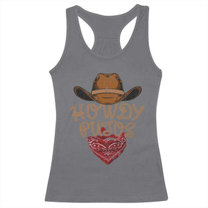 Howdy Putos Racerback Tank Top Funny Western Country Rodeo Southern Retro Cowboy TS10 Charcoal Print Your Wear
