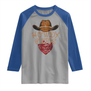 Howdy Putos Raglan Shirt Funny Western Country Rodeo Southern Retro Cowboy TS10 Sport Gray Royal Print Your Wear