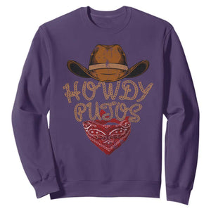 Howdy Putos Sweatshirt Funny Western Country Rodeo Southern Retro Cowboy TS10 Purple Print Your Wear