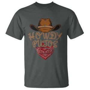 Howdy Putos T Shirt Funny Western Country Rodeo Southern Retro Cowboy TS10 Dark Heather Print Your Wear