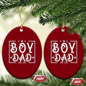 Boy Dad Est 2025 Ceramic Ornament Expect Baby Boy Son Fathers Day 2025 TS10 Print Your Wear
