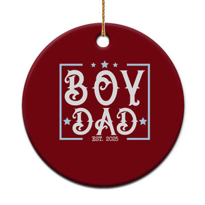 Boy Dad Est 2025 Ceramic Ornament Expect Baby Boy Son Fathers Day 2025 TS10 1pc Red Print Your Wear