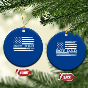 Boy Dad Est 2025 Ceramic Ornament Newborn Daddy Father Baby Boy Son USA Flag TS10 1pc Blue Print Your Wear