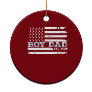 Boy Dad Est 2025 Ceramic Ornament Newborn Daddy Father Baby Boy Son USA Flag TS10 1pc Red Print Your Wear