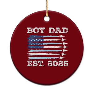 Boy Dad Est 2025 Ceramic Ornament Newborn Daddy Father Baby Boy Son USA Flag Fighter Jets TS10 1pc Red Print Your Wear