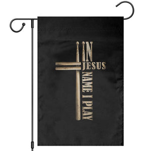Christian Drummer Garden Flag In Jesus Name I Play Drumstick Cross Drums Percussionist TS10 Black Print Your Wear