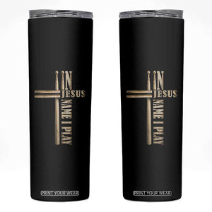 Christian Drummer Skinny Tumbler In Jesus Name I Play Drumstick Cross Drums Percussionist TS10 Black Print Your Wear