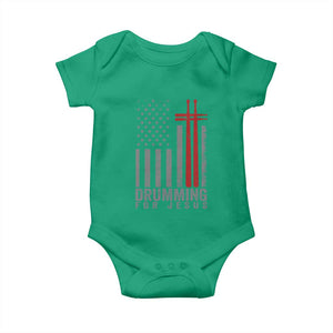 Christian Drummer Baby Onesie Drumming For Jesus Cross USA Flag Percussionist TS10 Irish Green Print Your Wear
