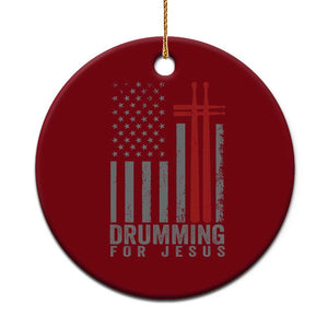 Christian Drummer Ceramic Ornament Drumming For Jesus Cross USA Flag Percussionist TS10 1pc Red Print Your Wear