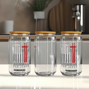 Christian Drummer Glass Can Drumming For Jesus Cross USA Flag Percussionist TS10 Print Your Wear