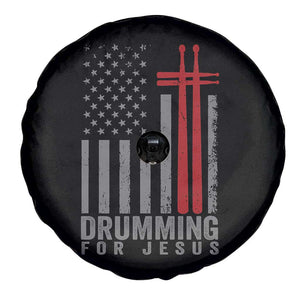 Christian Drummer Spare Tire Cover Drumming For Jesus Cross USA Flag Percussionist TS10 Print Your Wear