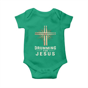 Christian Drummer Baby Onesie Drumming For Jesus Drumstick Cross Percussionist TS10 Irish Green Print Your Wear