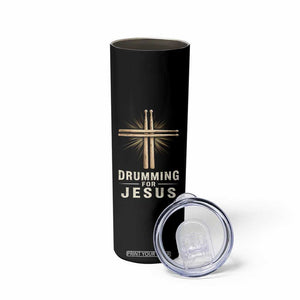 Christian Drummer Skinny Tumbler Drumming For Jesus Drumstick Cross Percussionist TS10 Print Your Wear