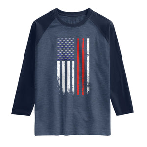 Patriotic Drummer Raglan Shirt Percussionist Gift Drumming Drumsticks American Flag TS10 Heather Denim Navy Print Your Wear