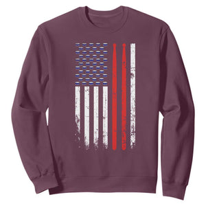 Patriotic Drummer Sweatshirt Percussionist Gift Drumming Drumsticks American Flag TS10 Maroon Print Your Wear