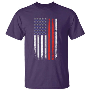 Patriotic Drummer T Shirt Percussionist Gift Drumming Drumsticks American Flag TS10 Purple Print Your Wear