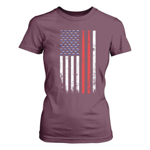 Patriotic Drummer T Shirt For Women Percussionist Gift Drumming Drumsticks American Flag TS10 Maroon Print Your Wear
