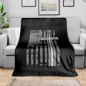 Christian Drummer Throw Blanket American Flag Drumsticks Religious Faith Cross Patriotic TS10 Print Your Wear