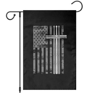 Christian Drummer Garden Flag American Flag Drumsticks Religious Faith Cross Patriotic TS10 Black Print Your Wear