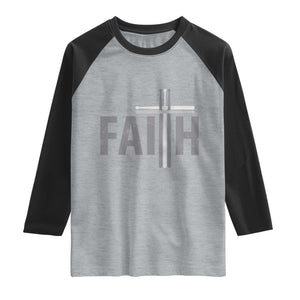 Christian Drummer Raglan Shirt Faith Drum Stick Cross TS10 Heather Gray Black Print Your Wear