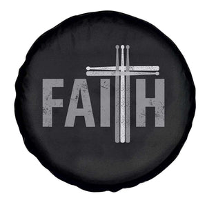 Christian Drummer Spare Tire Cover Faith Drum Stick Cross TS10 Print Your Wear