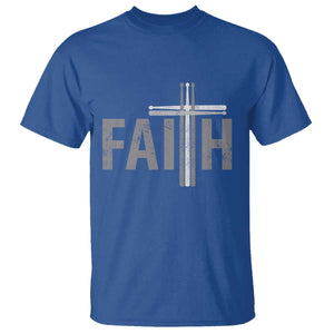 Christian Drummer T Shirt Faith Drum Stick Cross TS10 Royal Blue Print Your Wear