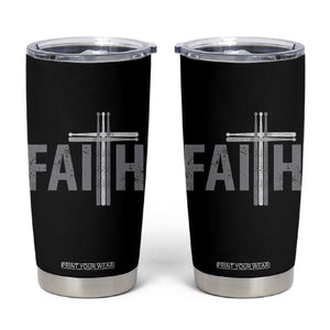 Christian Drummer Tumbler Cup Faith Drum Stick Cross TS10 Black Print Your Wear