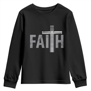 Christian Drummer Youth Sweatshirt Faith Drum Stick Cross TS10 Black Print Your Wear
