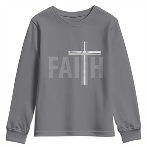 Christian Drummer Youth Sweatshirt Faith Drum Stick Cross TS10 Charcoal Print Your Wear