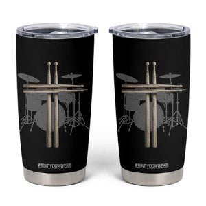 Christian Drummer Tumbler Cup Drum Sticks Cross Percussionist Jesus Church TS10 Black Print Your Wear