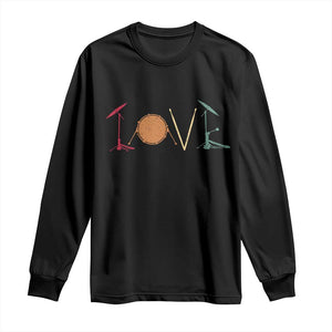 Retro Drummer Long Sleeve Shirt Drum Love Drums Drumline TS10 Black Print Your Wear
