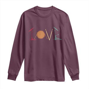 Retro Drummer Long Sleeve Shirt Drum Love Drums Drumline TS10 Maroon Print Your Wear