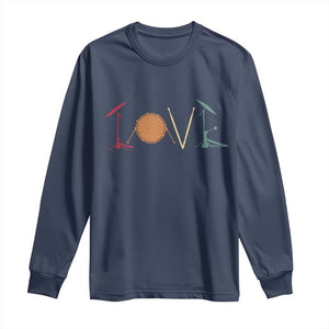Retro Drummer Long Sleeve Shirt Drum Love Drums Drumline TS10 Navy Print Your Wear