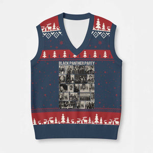 Vintage Black Panther Party V-Neck Knit Sweater Vest Huey P. Newton Bobby Seale Black History Month Juneteenth TS10 Navy Red Print Your Wear