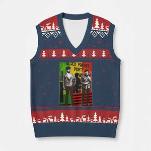 Vintage Black Panther Party V-Neck Knit Sweater Vest Black History Self Defense Huey Newton Bobby Seale TS10 Navy Red Print Your Wear