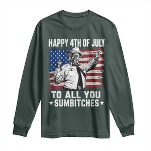 Happy 4th Of July To All You Sumbitches Long Sleeve Shirt Funny Independence Day Meme American Flag