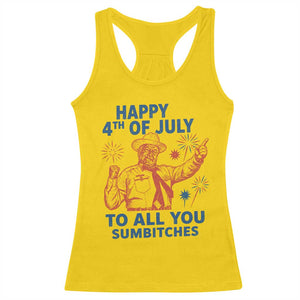 Happy 4th Of July To All You Sumbitches Racerback Tank Top Funny Independence Day Meme