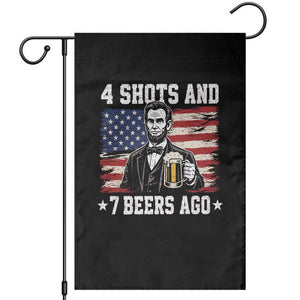 Funny 4th of July Abraham Lincoln Drinking Beer Garden Flag 4 Shots and 7 Beers Ago Patriotic Independence Day Meme TS10 Black Print Your Wear