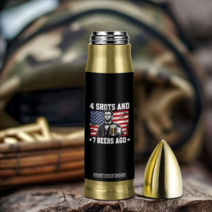 Funny 4th of July Abraham Lincoln Drinking Beer Bullet Tumbler 4 Shots and 7 Beers Ago Patriotic Independence Day Meme TS10 Print Your Wear