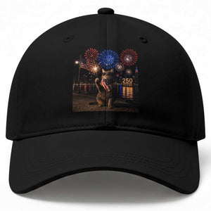 USA 250th Anniversary Cat Baseball Cap Funny 4th Of July Independence Day 250 Years 1776 2026 Patriotic Celebration Meme