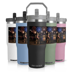 USA 250th Anniversary Cat Flip Straw Tumbler Funny 4th Of July Independence Day 250 Years 1776 2026 Patriotic Celebration Meme TS10 Print Your Wear