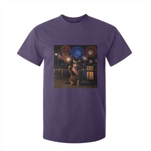 USA 250th Anniversary Cat T Shirt For Kid Funny 4th Of July Independence Day 250 Years 1776 2026 Patriotic Celebration Meme