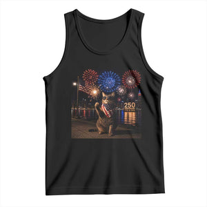 USA 250th Anniversary Cat Tank Top Funny 4th Of July Independence Day 250 Years 1776 2026 Patriotic Celebration Meme