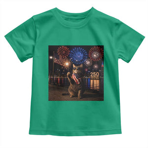 USA 250th Anniversary Cat Toddler T Shirt Funny 4th Of July Independence Day 250 Years 1776 2026 Patriotic Celebration Meme