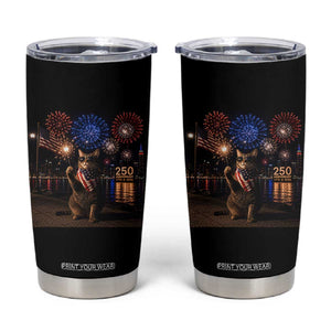 USA 250th Anniversary Cat Tumbler Cup Funny 4th Of July Independence Day 250 Years 1776 2026 Patriotic Celebration Meme