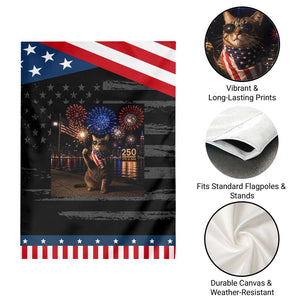 USA 250th Anniversary Cat Patriotic Garden Flag Funny 4th Of July Independence Day 250 Years 1776 2026 Celebration Meme