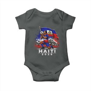 Haiti Soccer 2026 Baby Onesie Haitian World Football Fan Ayiti Lover TS10 Dark Heather Print Your Wear