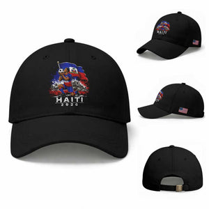 Haiti Soccer 2026 Baseball Cap Haitian World Football Fan Ayiti Lover TS10 Baseball Cap Universal Fit Black Print Your Wear
