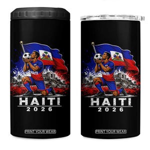 Haiti Soccer 2026 4 in 1 Can Cooler Tumbler Haitian World Football Fan Ayiti Lover